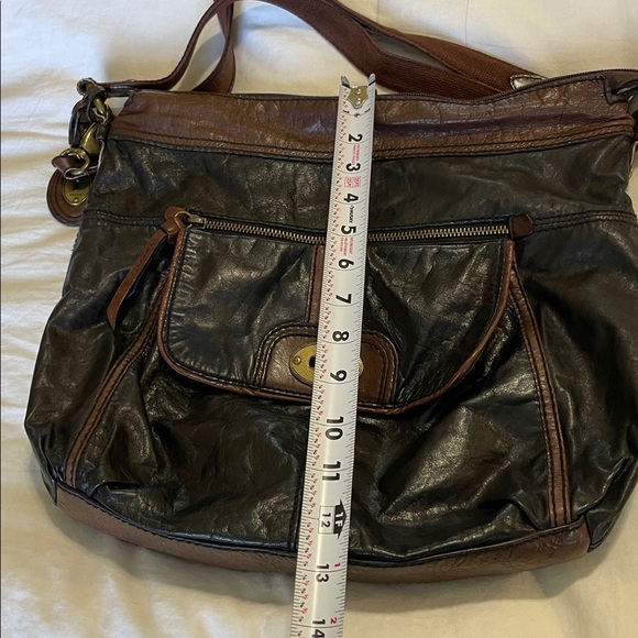 Fossil |Heritage |"Long Live Vintage"|Two-Tone | Leather |Crossbody/Shoulder Bag - Picture 13 of 16